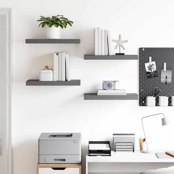 Maison Exclusive - Flydende væghylde 4 stk Grå glans 50x23,5x3,8 cm MDF
