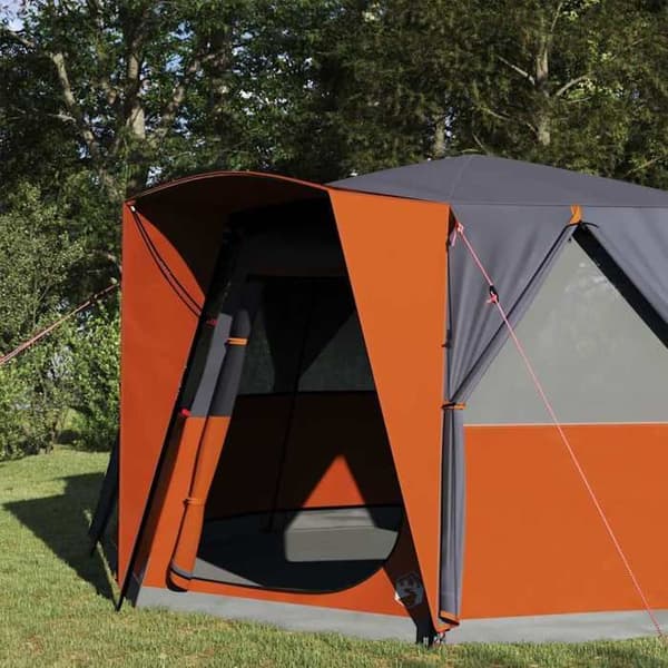 Maison Exclusive - 6 Hengen Leirintäteltta Harmaa ja Oranssi
