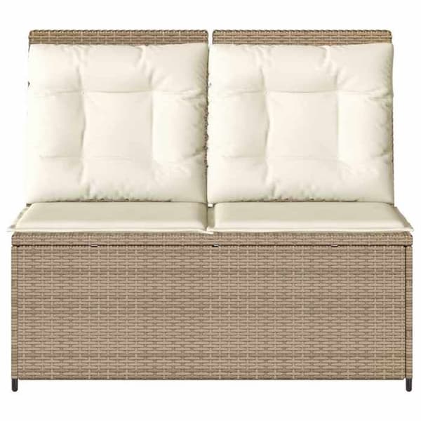 Maison Exclusive - Beige polyrottinkinen puutarhapenkk