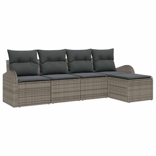 Havemøbler - MAISON EXCLUSIVE - Modulerbart sæt - Grå - Poly rattan & stål - Aftagelige puder Grå