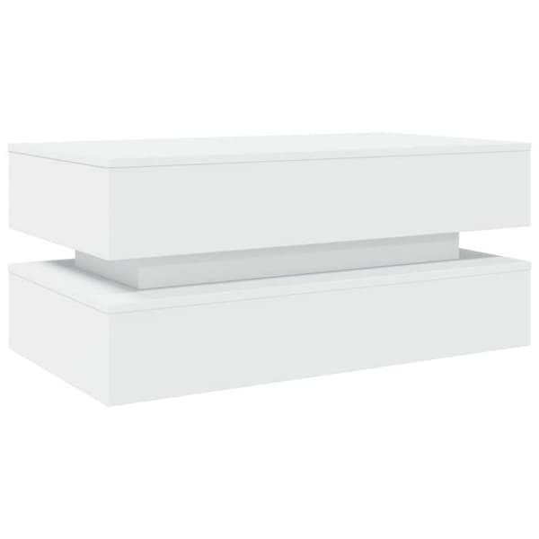 Bord - EKSKLUSIV HUS - 90x50x40 cm - RGB LED - Ingeniørtræ - USB 5V stik Vit
