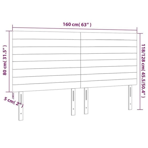 Maison Exclusive - LED-päätyharso Tummanharmaa 160x5x118/128 cm Kangas Mörkgrå