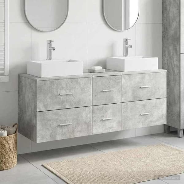 Maison Exclusive - 3 osan kylpyhuonekaappisetti Betoni harmaa