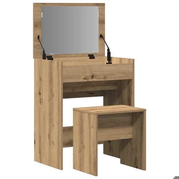 Maison Exclusive - Frisør 2 stk. egetræ håndlavet 60 x 40 x 75 cm