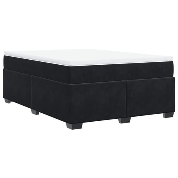 Maison Exclusive - Seng med lameller og madras Sort 160x200 cm Velour