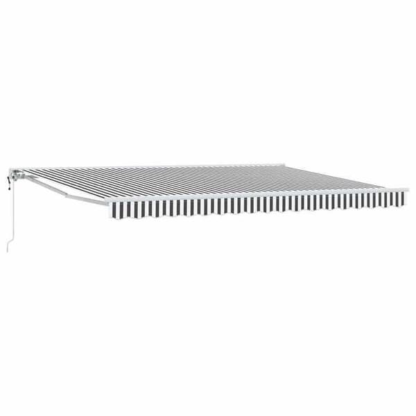 Maison Exclusive - Elektrisk utdragbar markis i antracit och vitt 4,5 × 3 m