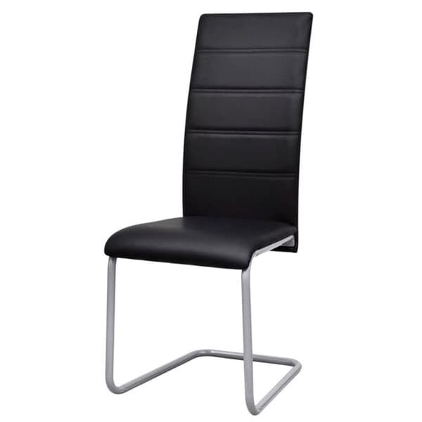 Siddestol med cantilever - Maison Exclusive - Sort kunstlæder - Rørformet stålramme - Sæt af 6 Svart