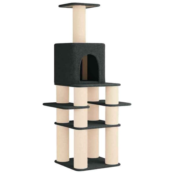 Maison Exclusive - Katte træ med sisal kløepæle Mørkegrå 180 cm