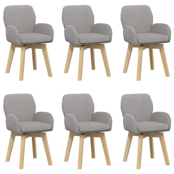 Maison Exclusive - Drejbare spisestuestole 6 stk Bouclé Lys grå