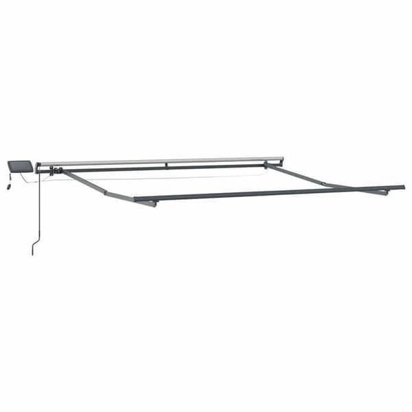 Fällbar markis - EXKLUSIV HEM - 450×350 cm - Tyg & aluminium - Sand - Solenergi LED Sand