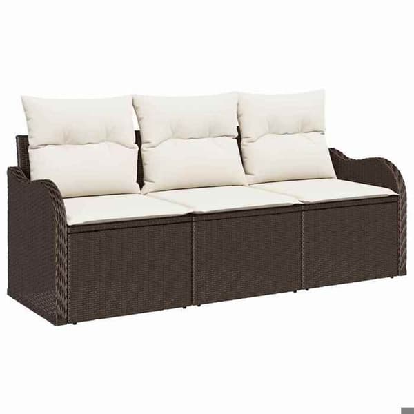 Trädgårdsmöbler - EXKLUSIVT HEM - Set 3 delar - Brun - Poly rattan - Modulär, väderbeständig brun