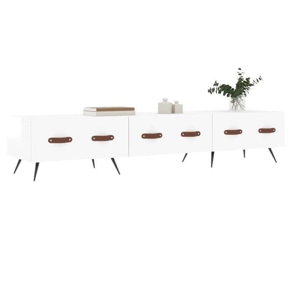 Maison Exclusive - TV-möbel vit glans 150x36x30 cm ingenjörsträ