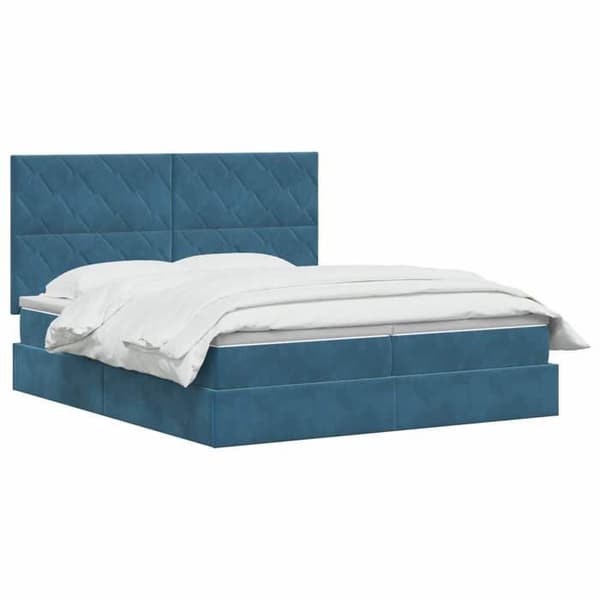 Maison Exclusive - Förvaringssäng med mörkblå lagring 200 x 200 cm Sammet