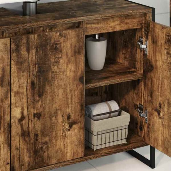 Maison Exclusive - Badeværelsesskab Røget Eg 90 x 30 x 60 cm