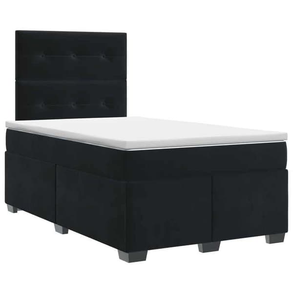 Maison Exclusive - Boxspring säng med madrass Svart 120 x 200 cm Sammet