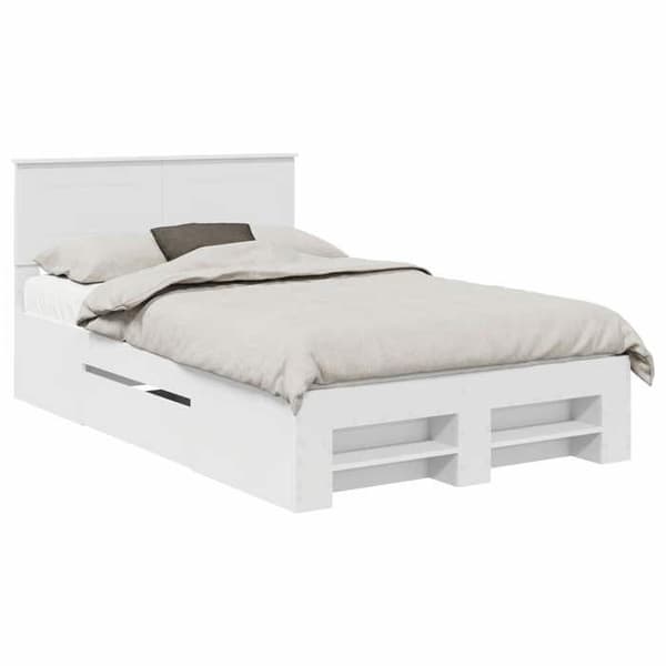 Maison Exclusive - Sängram Vit 137 x 203 cm Ingenjörsträ