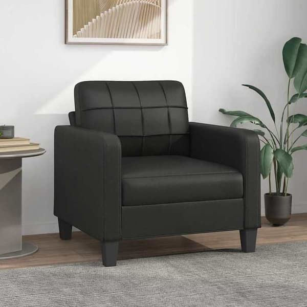 Maison Exclusive - Musta Tuoli 60 cm Keinonahkaa
