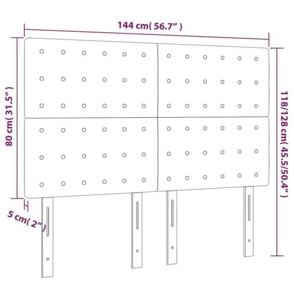 Maison Exclusive - LED-päätyharso Tummanharmaa 144x5x118/128 cm Kangas Mörkgrå
