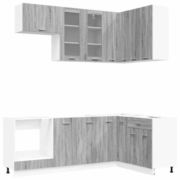 Köksenhet - EXKLUSIVT HUS - LYON - Sonoma grå - Ingenjörsträ - 8 delar Sonoma grå