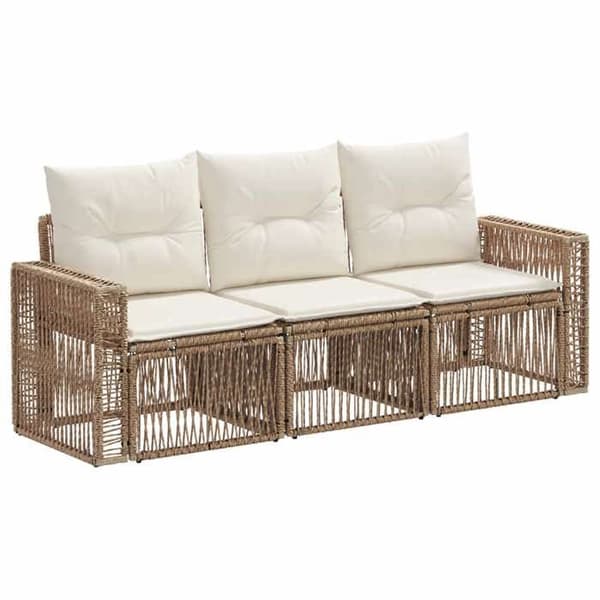 Maison Exclusive - Sæt af 3 pc. have-sofa i beige og cremehvid