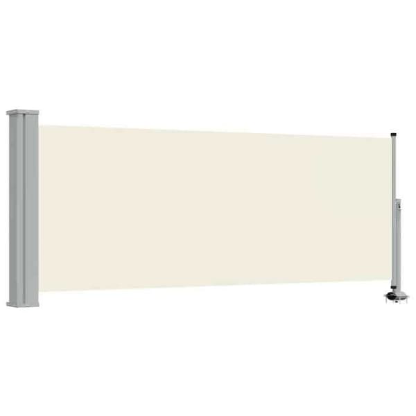 Sidebutik - EKSKLUSIV HUS - Sammenklappeligt sideoverdækning til terrasse - 100 x 300 cm - Off-white - UV-bestandig polyester Äggskal