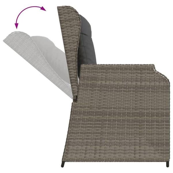 Maison Exclusive - Trädgårdsmöbler med kuddar 3 delar grå flätad resin