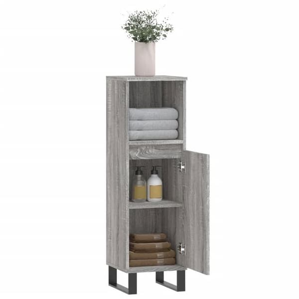 Maison Exclusive - Badeværelsesskab sonoma grå 30x30x100 cm
