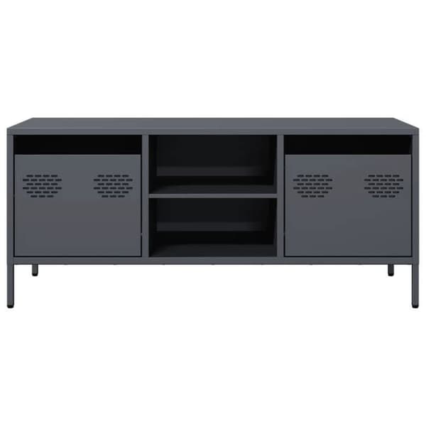 Maison Exclusive - TV-møbel antracit 101,5x39x43,5 cm koldvalset stål