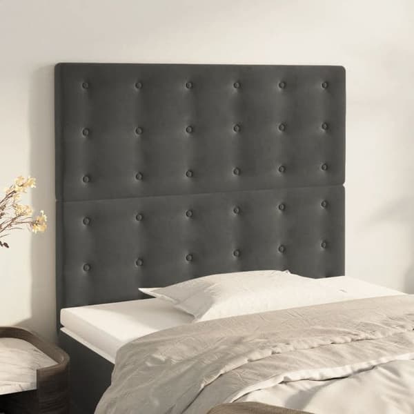 Maison Exclusive - Hovedgærde Mørkegrå 100x5x118/128 cm Velour Mörkgrå