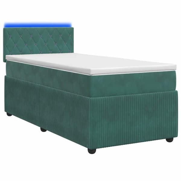 Maison Exclusive - Boxspring säng med mörkgrön madrass 100 x 200 cm Sammet Mörkgrön