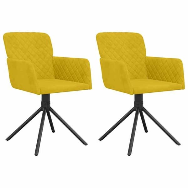 Maison Exclusive - Spisebordsstole med drejefunktion sæt af 2 Gul Velour Gul