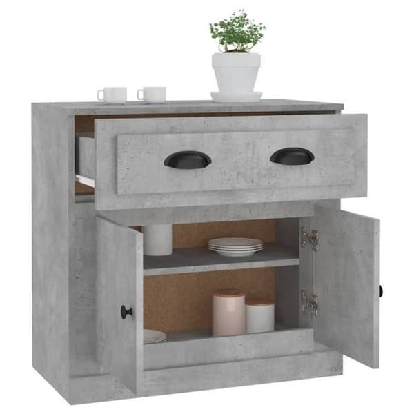 Maison Exclusive - Buffé grå betong 70x35,5x67,5 cm ingenjörsträ
