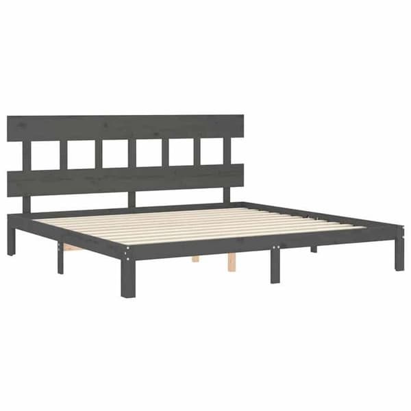 Maison Exclusive - Sängyn runko ilman patjaa harmaa 200x200 cm mäntyä grå