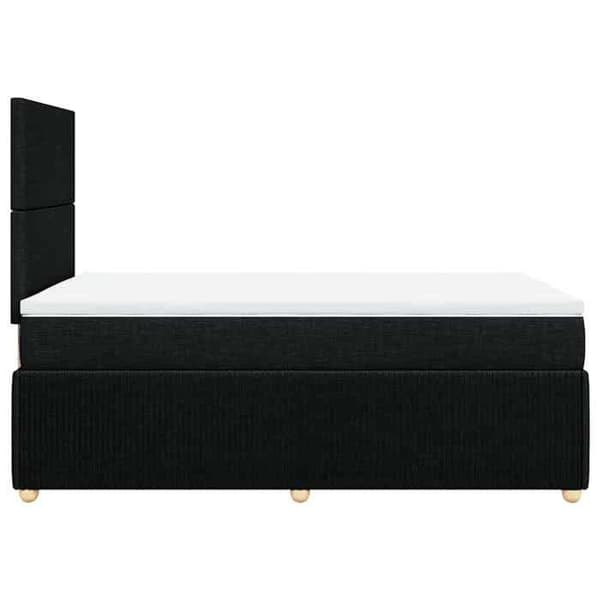 Maison Exclusive - Seng med lameller og madras Sort 120x200 cm Stof