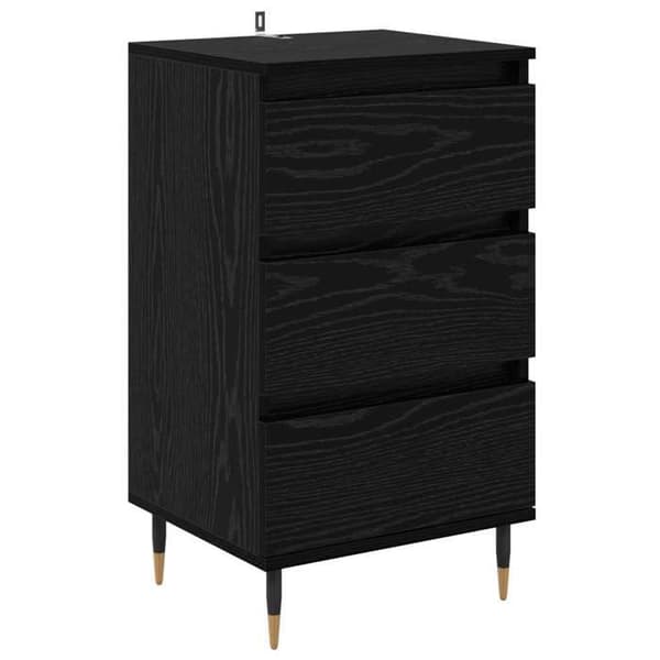 Maison Exclusive - Buffet Sort egetræ 35 x 40 x 70 cm Ingeniørtræ svart ek