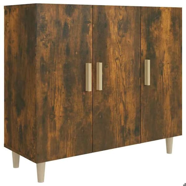 Maison Exclusive - Buffé ek rökig 90x34x80 cm ingenjörsträ
