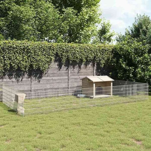 Maison Exclusive - Indhegning til kæledyr med 24 paneler 54x60cm galvaniseret jern