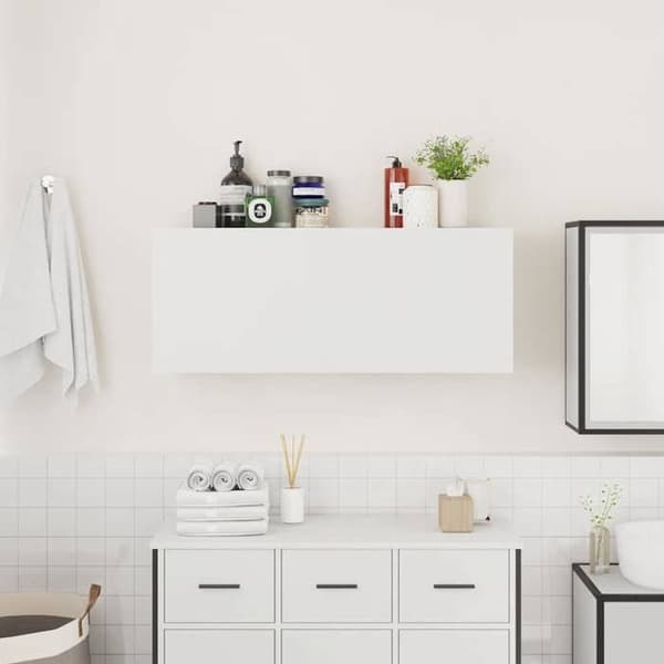 Maison Exclusive - Väggmonterad badrumsskåp vit 100x25x40 cm ingenjörsträ Vit