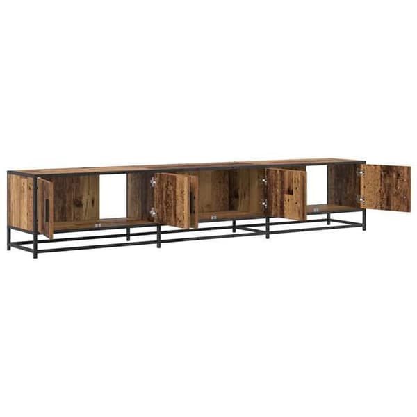 TV-möbel - EXKLUSIV HEM - 210x35x41 cm - Ingenjörsträ - Järnfötter - Väggmontering