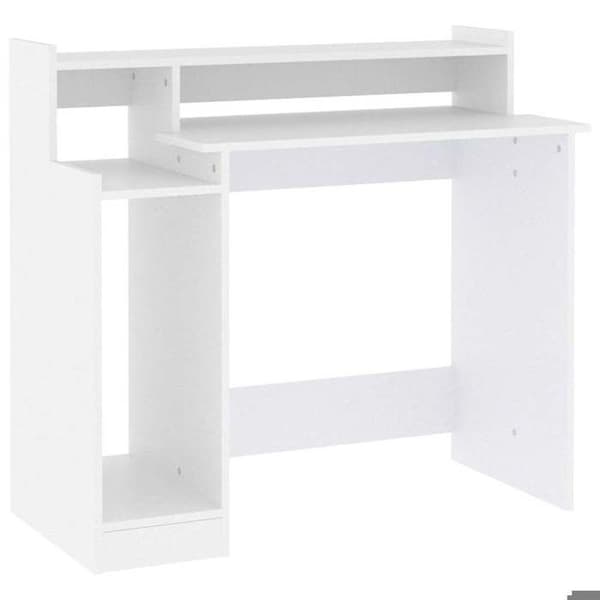 Kontor - EKSKLUSIV HUS - 97x45x90 cm - Hvid - Indbyggede LED - Ingeniørtræ Vit