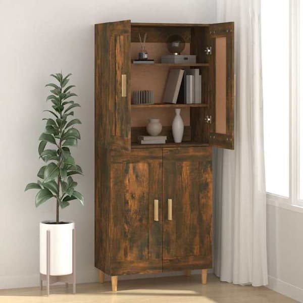 Maison Exclusive - Buffet Røget Eg 69,5x34x90 cm Ingeniørtræ