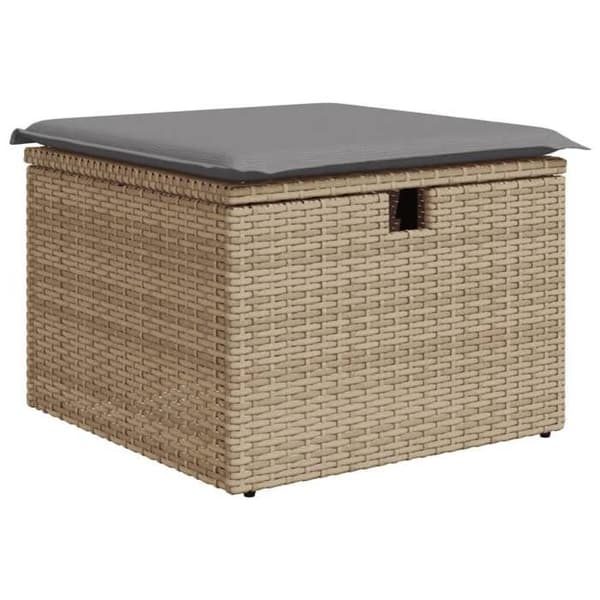 Maison Exclusive - Trädgårdsmöbler med kuddar 9 delar beige flätad resin