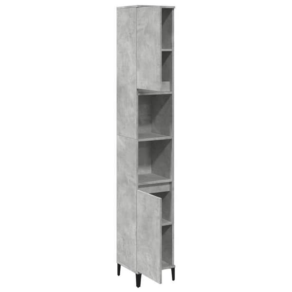 Maison Exclusive - Badeværelsesskab grå beton 30x30x190 cm