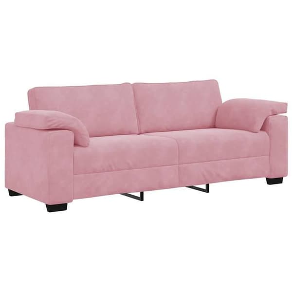 Maison Exclusive - 3 kpl:n sohvasetti tyynyillä, vaaleanpunainen sametti Rosa (sammet)