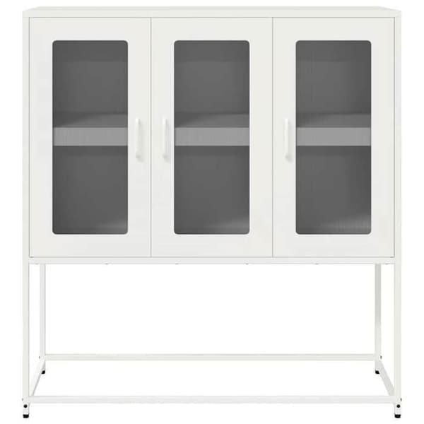 Maison Exclusive - Buffé vit 100,5x39x107 cm kallvalsat stål