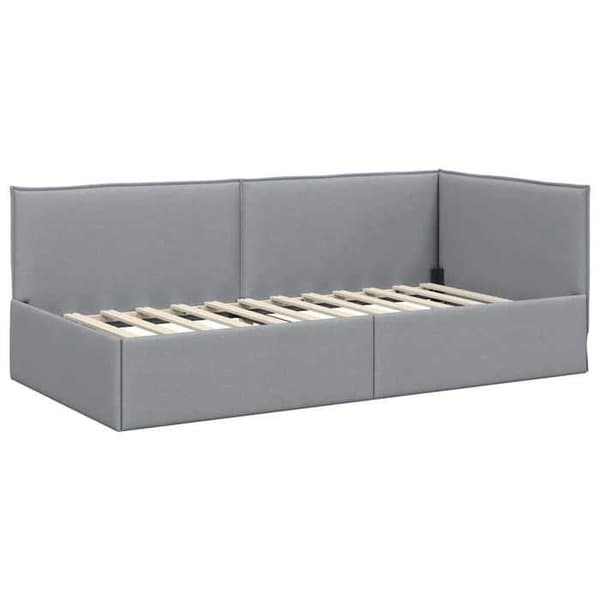 Maison Exclusive - Hörnsängram med madrass 2 st Ljusgrå 80 x 200 cm Ljusgrått
