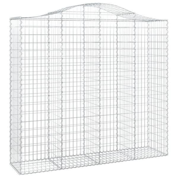 Maison Exclusive - Båge av gabionkorgar 200x50x180/200 cm Galvaniserat järn silver-