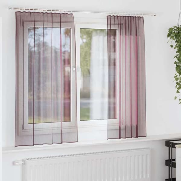 Verho - MAISON EXCLUSIVE - 2 kappaletta - Silmukat - Violetti - 100% polyesteri Violett