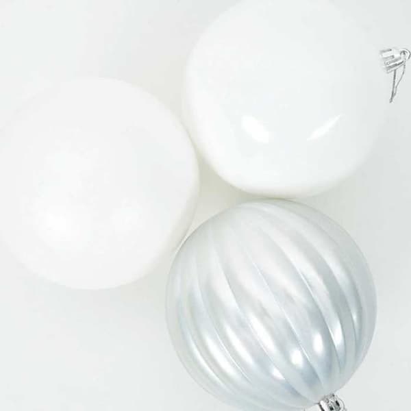Maison Exclusive - Set med XXL Julkulor 3 st Vit Ø 25 cm Plast Vit