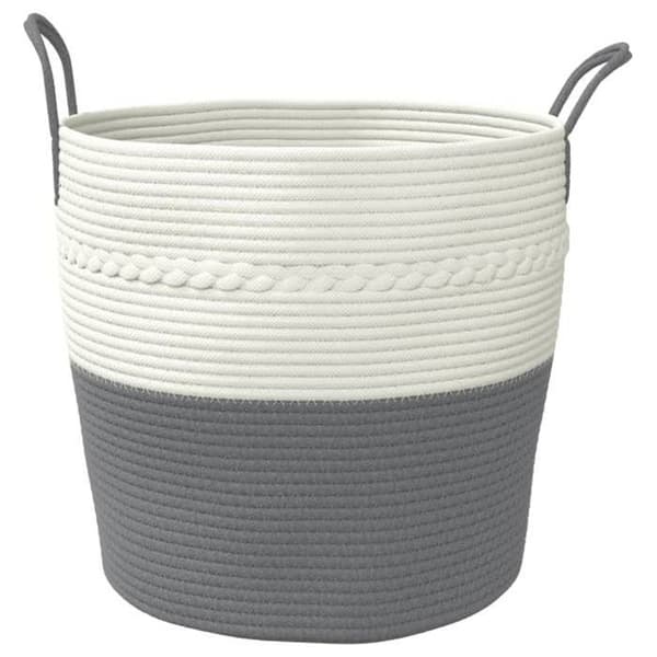 Maison Exclusive - Förvaringskorg grå och vit Ø43x38 cm bomull grått och vitt